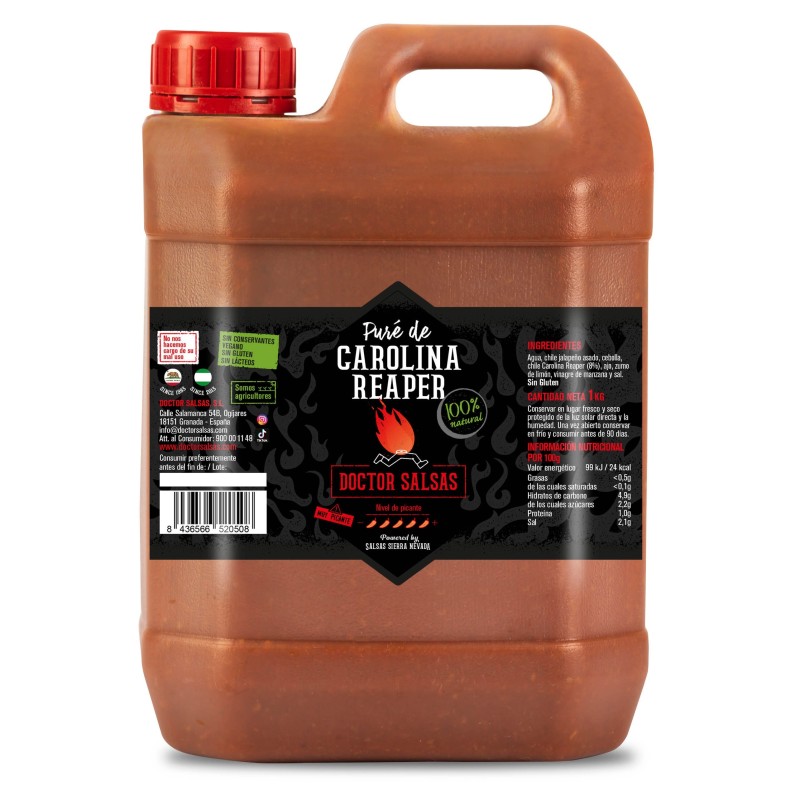 Carolina Reaper Purée 2 Kg by Doctor Salsas® Extreme Heat