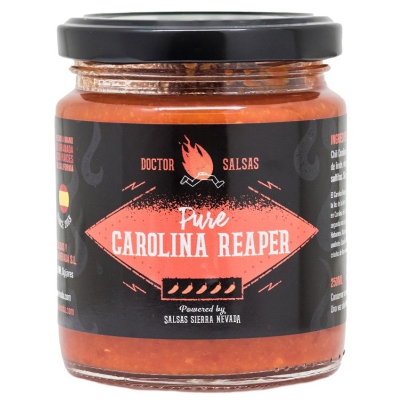 Bote de puré de Carolina Reaper de Doctor Salsas